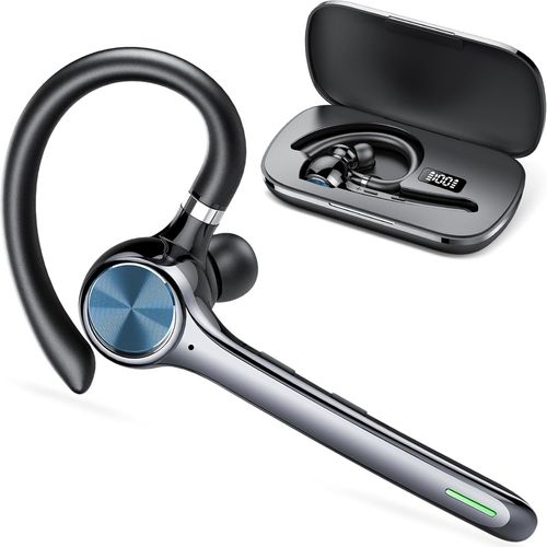 Oreillette Bluetooth Sans Fil V5.3,100 Heures De Conversation Mains Libres,Oreillette Bluetooth Cvc8.0 Avec Double Micro Antibruit Enc, Oreillette Intra-Auriculaire Pour Conduite/Affaires/Bureau