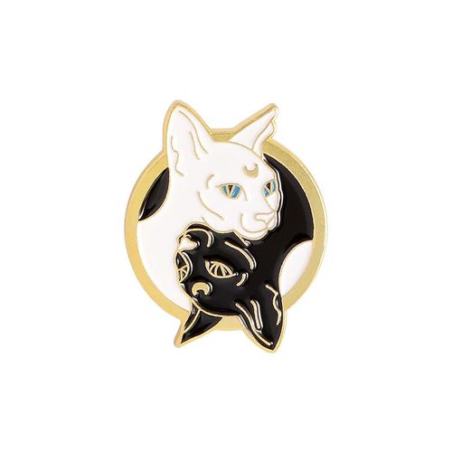 Broche À Revers Drôle Tai Chi En Émail, Collection D'épingles, Chauve-Souris, Poisson Rouge, Renard, Chat, Lapin, Loup, Badge Animal Créatif, Bijoux Punk Pour Couple