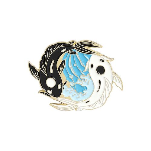 Broche À Revers Drôle Tai Chi En Émail, Collection D'épingles, Chauve-Souris, Poisson Rouge, Renard, Chat, Lapin, Loup, Badge Animal Créatif, Bijoux Punk Pour Couple