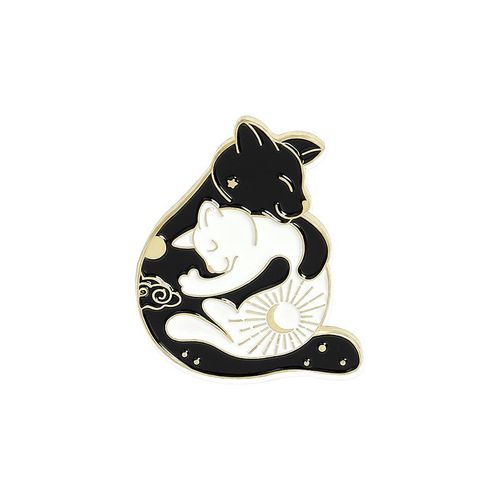 Broche À Revers Drôle Tai Chi En Émail, Collection D'épingles, Chauve-Souris, Poisson Rouge, Renard, Chat, Lapin, Loup, Badge Animal Créatif, Bijoux Punk Pour Couple