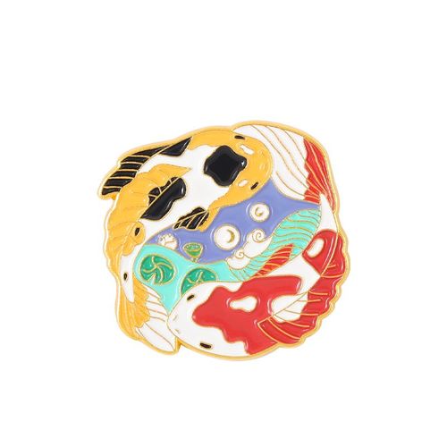Broche À Revers Drôle Tai Chi En Émail, Collection D'épingles, Chauve-Souris, Poisson Rouge, Renard, Chat, Lapin, Loup, Badge Animal Créatif, Bijoux Punk Pour Couple