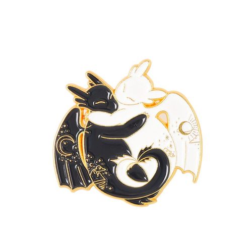 Broche À Revers Drôle Tai Chi En Émail, Collection D'épingles, Chauve-Souris, Poisson Rouge, Renard, Chat, Lapin, Loup, Badge Animal Créatif, Bijoux Punk Pour Couple