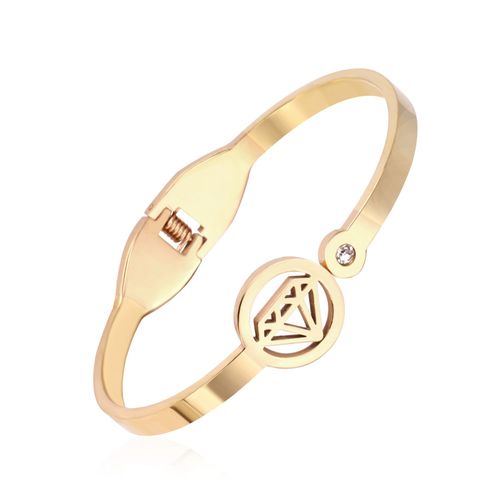 Luxusteel-Bracelet Jonc À Breloques En Or, Bracelet Rond En Argile Blanche, Acier Inoxydable, C¿Ur Cubique, Contre-Indiqué, Manchette En Cone Vintage, Bracelets De Mariage
