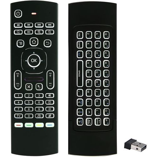 T¿¿l¿¿commande 2,4G Avec Souris Gyroscopique, Clavier Sans Fil Et Apprentissage Infrarouge Pour Kodi Sur Android Tv Box Pc Htpc Windows Mac Os Linux
