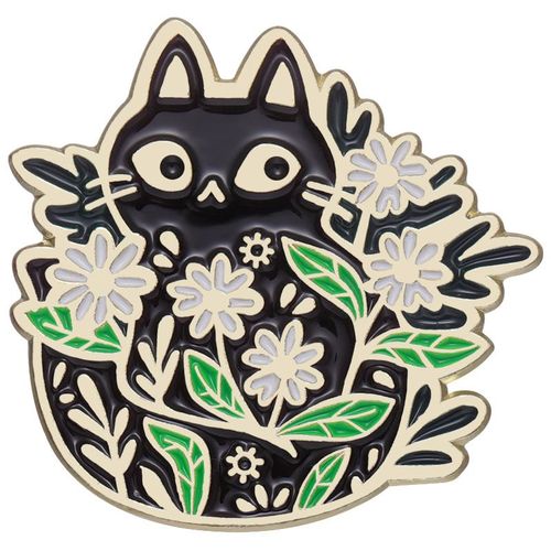 Broche En Émail Chat Noir Mignon, Poignard, Couronne De Chat, Plante, Rose, Livre, Café, Sac De Poisson, Insigne Animal Créatif, Épinglette En Métal, Bijoux