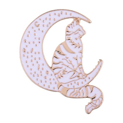 Broche En Émail Chat Noir Mignon, Poignard, Couronne De Chat, Plante, Rose, Livre, Café, Sac De Poisson, Insigne Animal Créatif, Épinglette En Métal, Bijoux