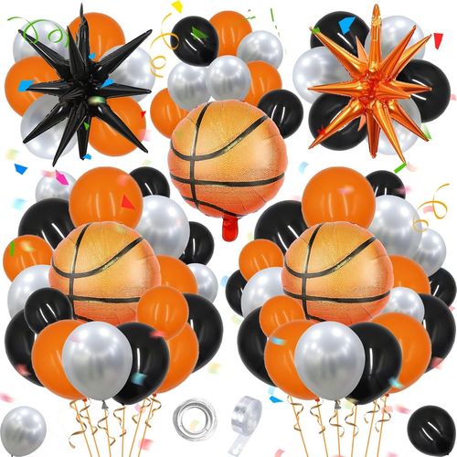 Decoration Anniversaire Basketball Ballons Anniversaire Basketball Kit Arche Ballon Anniversaire Arche Ballon Noir Orange Argent Ballons De D¿¿Coration D'anniversaire Sur Le Th¿¿Me Du Basket-Ball