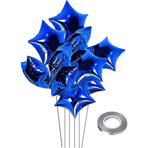 Ballon 25 Pi¿¿ces 18 Pouces Baudruche En Forme De Coeur Pour La D¿¿coration De L¡®Engagement De Mariage Anniversaire La Saint-Valentin D¿¿coration Soir¿¿e Mariage (¿¿toile Bleue)