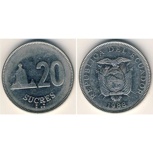 Monnaie 20 Sucres Équateur 1988