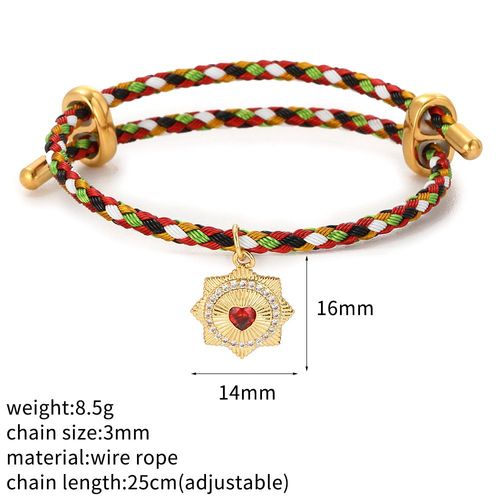 Bracelet À Breloques En Forme D'éléphant Et D'étoile Turc, Mauvais ¿Il Bleu, En Forme De C¿Ur, Style Boho, Tressé, Equipé D'un Fermoir Réglable En Acier Inoxydable, Pour Femme