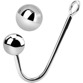 Plug Anale Dilatation Crochet Anal Avec 2 Boules Interchangeables En Acier Inoxydable Pour Homme Et Femme