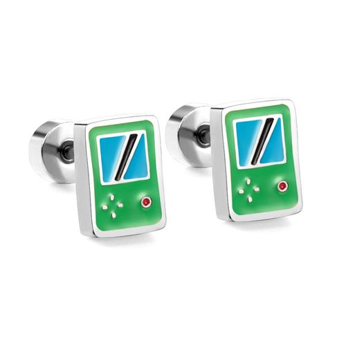 Boucles D'oreilles De Luxe En Acier Inoxydable Pour Enfants, Bijoux Colorés, Voiture, Avion, Fusée, Caméra, Canard