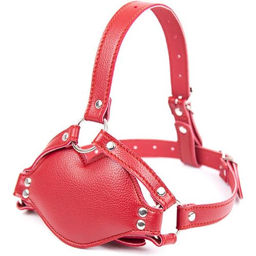 Baillon Avec Godemich¿¿ En Silicone Bondage Bouche R¿¿Glable En Cuir Baillon Jeu De Flirt Erotique Sex Toys Sex Toys Pour Masque F¿¿Tiche,Femmes Et Hommes (Red)