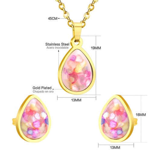 Luxusteel-Ensemble Collier Et Boucles D'oreilles En Pierre Naturelle Pour Femme, Bleu Turquoise, Géométrique, Carré, Ovale, Bijoux De Ixde Mariage, Cadeaux