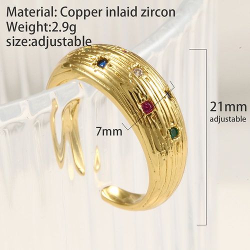 Bagues Réglables En Cristal Micro Pavé Doré Pour Femmes, Bague Géométrique, Ronde, Gothique, Hip Hop, Punk, Bijoux Fantaisie, Document