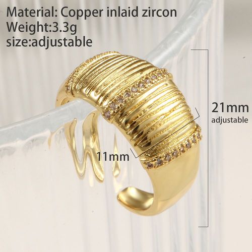 Bagues Réglables En Cristal Micro Pavé Doré Pour Femmes, Bague Géométrique, Ronde, Gothique, Hip Hop, Punk, Bijoux Fantaisie, Document