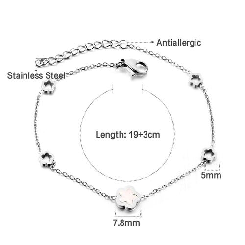 Bracelet À Breloques Coquillage Blanc En Acier Inoxydable, Élégant, Pour Femmes Et Filles, Chaîne À Fleurs Creuses, Bijoux De Luxe, Cadeaux, 2022