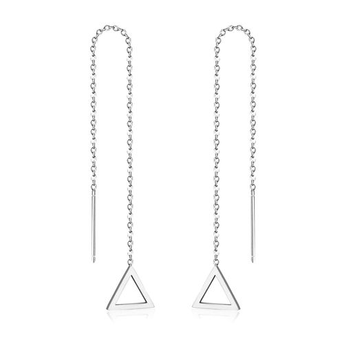 Boucles D'oreilles En Acier Inoxydable, Chaîne À Pampilles En Forme De C¿Ur, Minimaliste, Long Collier, Bijoux