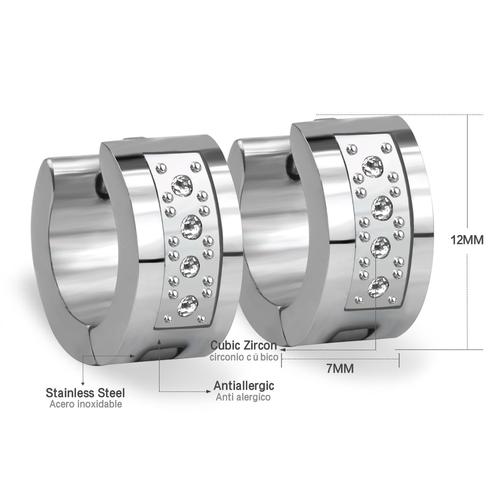 Luxusteel-Boucles D'oreilles Créoles Optiques Pour Femmes Et Hommes, Acier Inoxydable, Rainure Ronde, Petites Boucles D'oreilles Huggie, Bijoux Piercing Punk, 2 Pièces