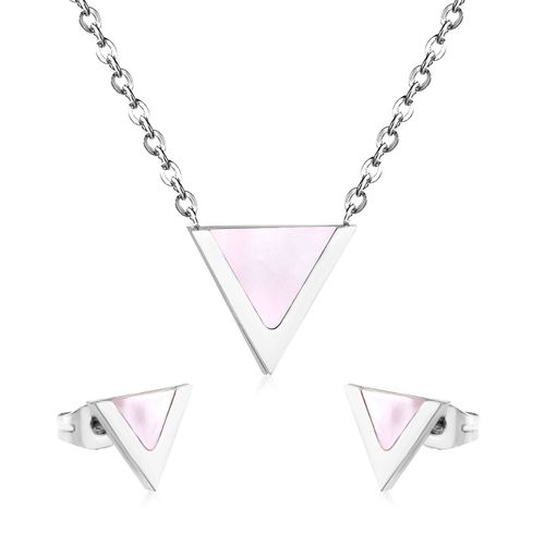 Luxusteel-Collier Et Boucles D'oreilles Vintage En Acier Inoxydable Pour Homme Et Femme, Ensemble De Bijoux De Dubaï Avec Pendentif En Coquillage Noir Et Blanc
