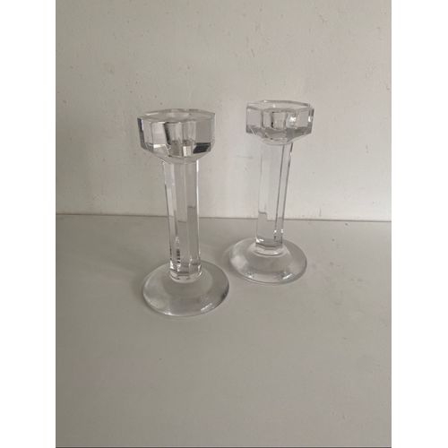 Bougeoirs Chandelier Cristal?- Signes Kosta 66850...... La Paire A Vendre...