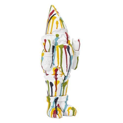 Paris Prix - Statuette Design "nain De Jardin Rock" 33cm Blanc