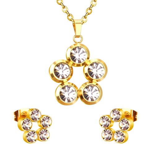Collier Et Boucles D'oreilles De Luxe En Acier Inoxydable, Bijoux Ras Du Cou En Cristal À Géométrie, Accessoires De Fête Pour Mariage