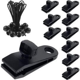 Attache Bache Piscine Pince Pour Bache Clip De Tente Pince De Fixation Pour Tente 10pcs Avec 10 Tendeur Bache Pour Bâches Auvents Camping Couvertures De Voiture (20).[G461]