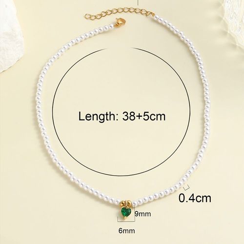 Collier De Perles En Acier Inoxydable Pour Femme, Bohème, Amour, Coeur, Vert, Zcomprend Sur 216.239., Document Doré, Fermoir, Livraison Gratuite Gt