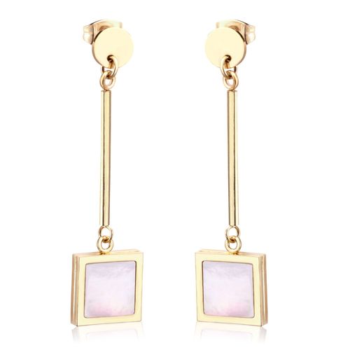 Luxusteel-Boucles D'oreilles Coquillage Rond En Acier Inoxydable, Pendantes Classiques, Pour Ixde Mariage, Vente En Gros
