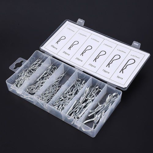 110 pièces de goupilles fendues et clips en acier inoxydable de type R - Conception ondulée galvanisée