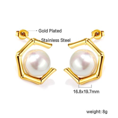 Luxusteel-Boucles D'oreilles Pendantes De Fiançailles Pour Femmes, Bijoux En Acier Inoxydable, Zircon Cubique Vert Bling, Perle Naturelle Cz, Boucle D'oreille Irrégulière, Contre-Indiqué