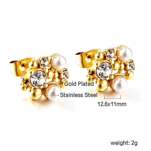 Luxusteel-Boucles D'oreilles Pendantes De Fiançailles Pour Femmes, Bijoux En Acier Inoxydable, Zircon Cubique Vert Bling, Perle Naturelle Cz, Boucle D'oreille Irrégulière, Contre-Indiqué