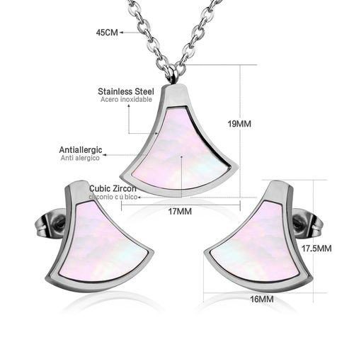 Luxusteel-Ensemble Collier Et Boucles D'oreilles En Coquillage Blanc Naturel Pour Femme, Élégant, Acier Inoxydable, Breloque Coeur, Blanc Ateur De Papillon, Lune, Bijoux