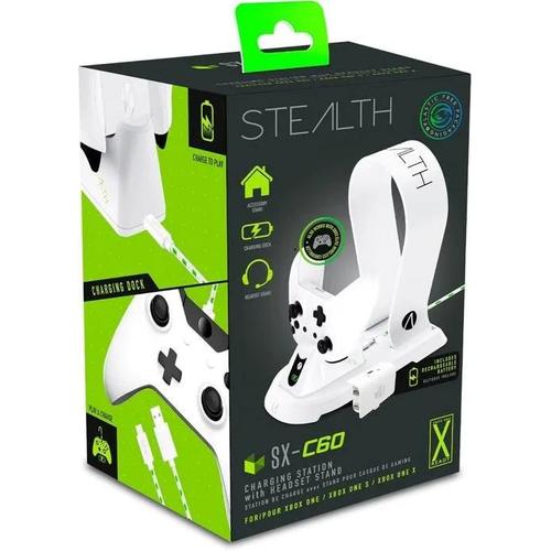 Station De Recharge - Stealth - Sx-C60 - Blanc - Support Casque - Chargeur Usb