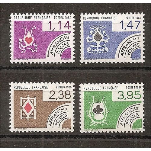 Préos 182 À 185 (1984) Préoblitérés Série Des Cartes N** (Cote 4e) (3985)