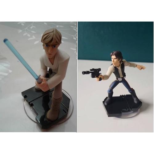 Lot De 2 Figurines Star Wars (Han Solo Et Luke Skywalker) Disney Infinity 3.0 En Français