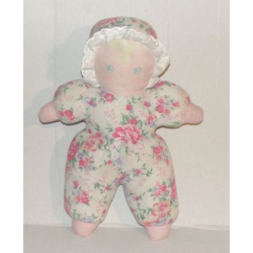 Doudou Poupée De Chiffon En Tissus Fleurie Peluche Mundia