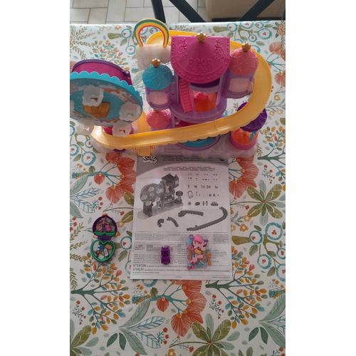 Polly Pocket Pollyville Coffret Parc D'attractions Arc-En-Ciel + Tin Pocket Place Pic-Nic