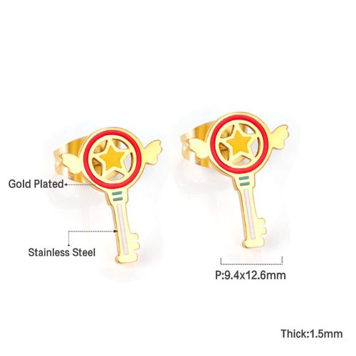 Luxusteel-Boucles D'oreilles Fruits Colorés Pour Petites Bol, Acier Inoxydable, Harvey Aubergine, Bijoux De Noël Pour Enfants