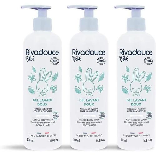Rivadouce Bio Gel Doux Lavant Bébé Bio Gel Douche Bébé 500 Ml Lot De 3 