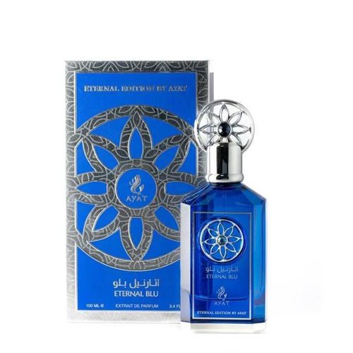 Eau De Parfum Eternal Blu De Ayat Perfumes¿ 100 Ml ¿ Homme - Eau De Mer, Genièvre, Pêche, Romarin, Musc, Ambre, Vanille, Encens 