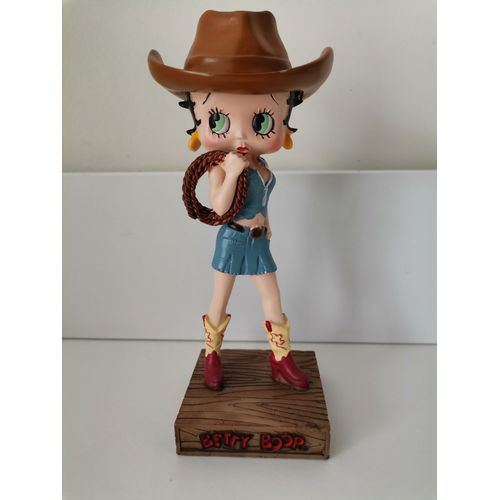 Figurine Betty Boop Cow-Girl En Résine Peinte