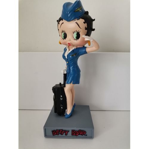 Figurine Betty Boop Hôtesse De L'air En Résine Peinte