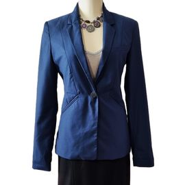 Veste Bershka Taille 36 Bleu Foncé Doublée