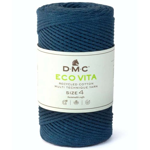 Coton Recyclé Macramé Eco Vita 4 (250gr) ! - Dmc - Certifié Oeko-Tex 78 Bleu