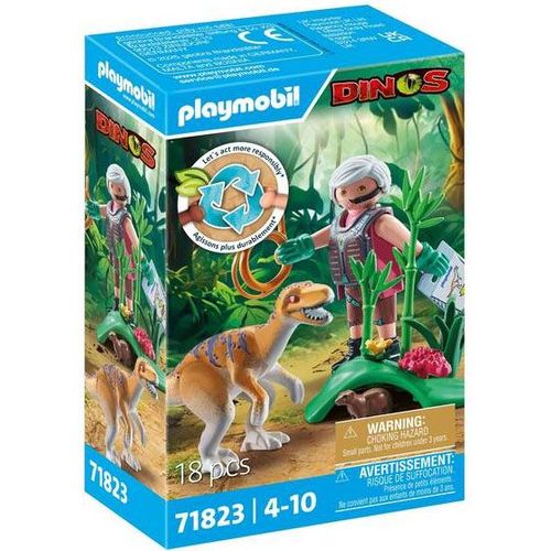 Playmobil Dinos 71823 - Vélociraptor Et Explorateur Avec Lasso