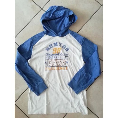 Haut - Tee Shirt Manches Longues À Capuche Enfants 12 Ans.