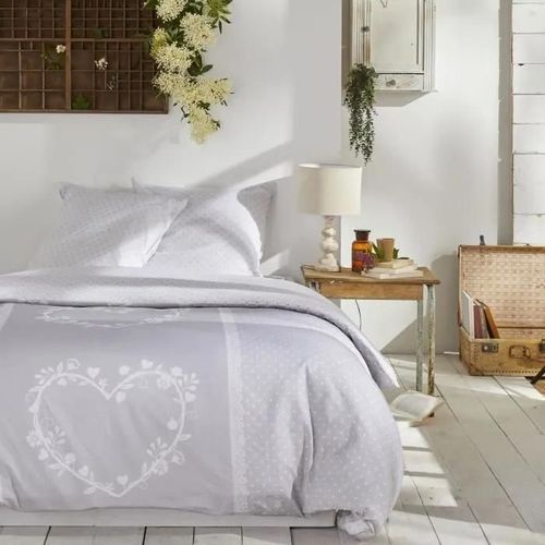 Parure De Lit Today - Housse De Couette 220x240 + 2 Taies D Oreiller 65x65 - 100% Coton 57 Fils - Constance