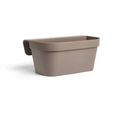 Jardiniere+Crochet - Garden Id Star - Taupe 50 X 21 Cm - Fixation Facile - Réserve D'eau - Recyclé Et 100% Recyclable